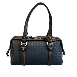 Bottega Veneta Intrecciato Canvas Leather Mini Boston Bag